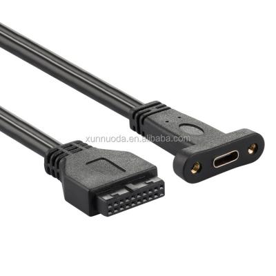 China MP3/MP4 Player USB 3.1 Panel Mount Type C To Motherboard IDE 20pin Cable for sale