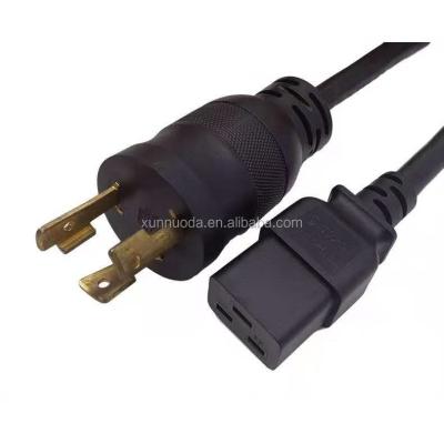 China Hospital American Standard NEMA 3P L5-30P To IEC C19 Power Cord , REACH Compliance for sale