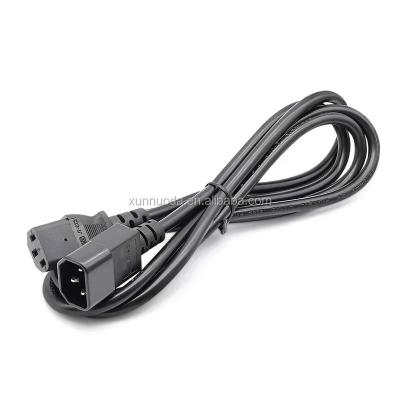 China American Computer Standard IEC 3P 60320 C13 To IEC C14 Extension Power Cord , REACH Compliance for sale