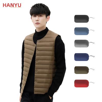 China Hot Cell QUICK DRY Weight Hunting Mens Goosedown Vest Foldable In Bag With Hood With Pocket for sale