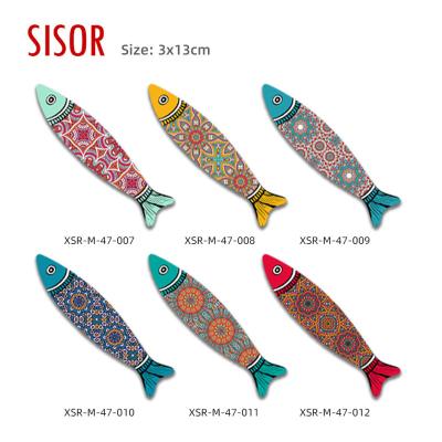 China Sublimation (customised) Gift Fish Ceramic Fridge Magnet Custom Sublimation Tile stickers with Soft Magnetic Home Decor Wholesale Cheap for sale