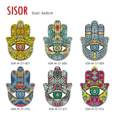 China Sublimation (customised) Wholesale Palm Custom Ceramic Fridge Magnet Sublimation Tile stickers with Soft Magnetic Cheap Home Decor Souvenir for sale