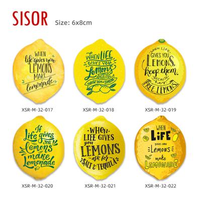 China Sublimation (customised) Wholesale Lemon Shape Ceramic Magnet Fridge Italy Ceramic Decoration Magnetic For Fridge Tiles Home Decor Souvenir for sale