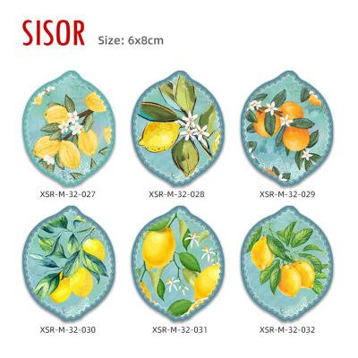 China Sublimation (customised) Wholesale Souvenir Lemon Ceramic Magnet Fridge Italy Ceramic Decoration Magnetic For Fridge Tiles Home Decor for sale