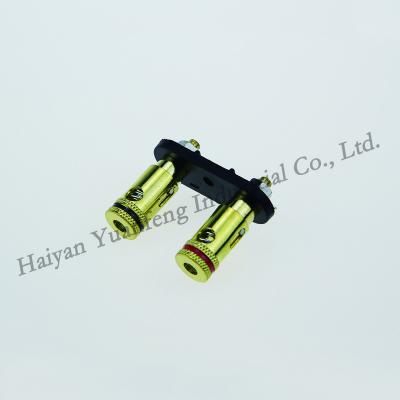 China visual & Zhejiang Manufacturer Solder Lug 2 Way Golden Banana Audio Jack Terminal Connector Speaker Binding Post for sale