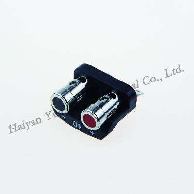 China visual & Zhejiang Audio Manufacturer Dual Way Nickel Customized ABS Flat Plate Speaker Connector Binding Audio Terminal Post for sale