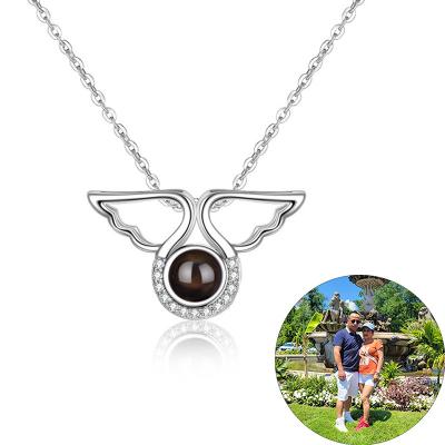 China 2023 new fashion projection necklace 100 languages pendant jewelry I love you for lover girlfriend couple romantic cute accessories for sale