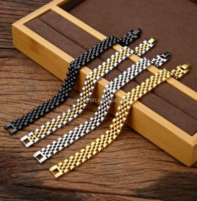 China TRENDY Custom Logo Bracelets 316L Stainless Steel PVD Plating Removable Chain Gold Bracelet Bangles For Men Women Bracelet 2023 for sale
