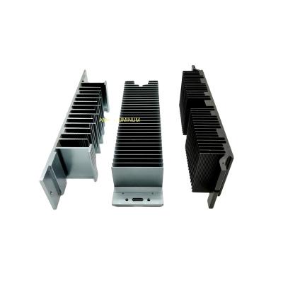 China aluminum extrusion anodizing black heat sink with cnc machining profile for sale