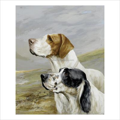 China Wholesale Wall Art Creative Hand Painted Dogs Paintings Of Dogs Room Painting for sale