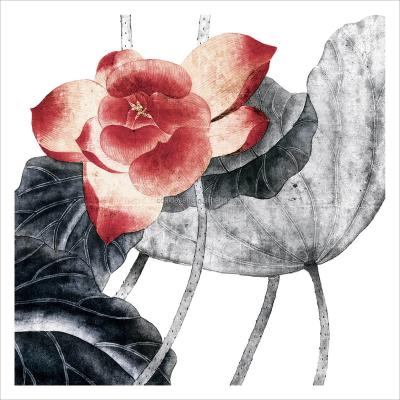 China New Classical/Postmodern New Chinese Style Background Painting Landscape Painting Chinese Lotus Lotus Rhizome Ink Painting for sale