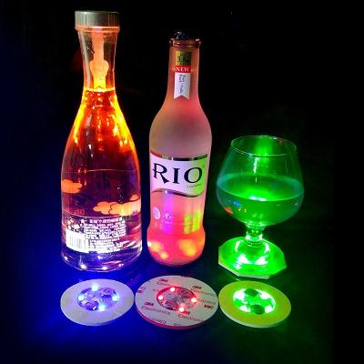 China EVA ZJI RGB LED Coaster 3mm Thick Led Pad Sticker Flash Support Customized Logo Size Colorful Color And Pattern for sale