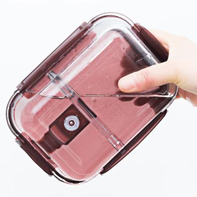 China Excellent Microwave Safe Vacuum Pyrex Microwavable 2 Compartments Glass Food Containers for sale