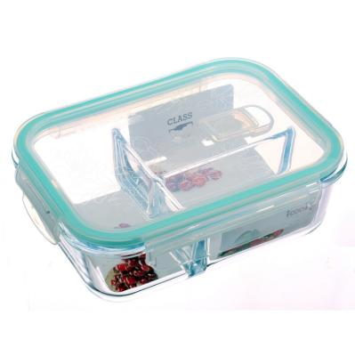 China Microwavable Leakproof Meal Prep Borosilicate Glass Food Storage Container for sale