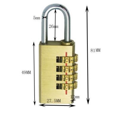 Cina Lucchetto d'ottone di combinazione di 4 cifre in vendita