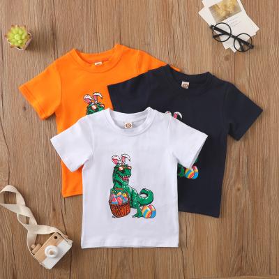 China QUICK DRY kids short sleeve T-shirt boys summer dinosaur print T-shirt for sale