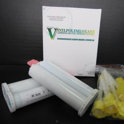 Cina Tipo di corpo leggero idrofilo materiale dell'impressione supplementare del silicone del silossano di Vinylpoly 3 in vendita