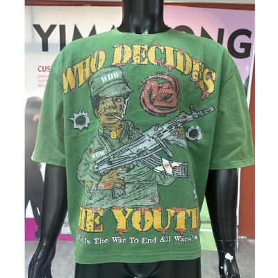China Custom Logo Tees Printing Snow Stone Washed Oversized Boxy Heavyweight Graphic Acid Wash Vintage Sun Faded DTG T-Shirt Mens for sale