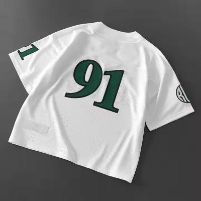 China Custom 2025 Classic Retro Jerery Football V-Neck Satin Polyester Mesh T Shirt High Quality Soccer Football T-Shirt for Men for sale