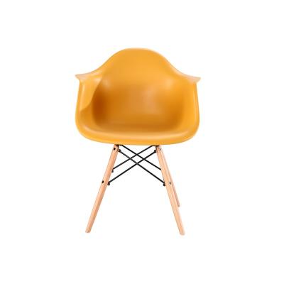 China Cooling Special Offer home kitchen restaurant cafe PP seat beech legs Polypropylene armchair creative plastic dining chair for sale