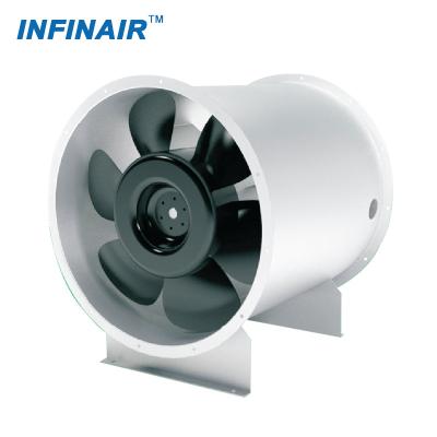 China fire & Two Speed Efficient Inline Vane High Extraction Ac Axial Smoke Fume Fan for sale