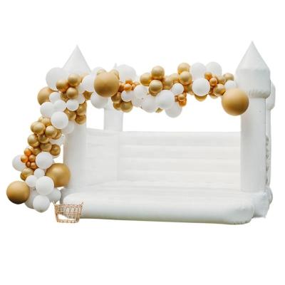 Κίνα Moonwalk inflatable wedding white jumper white bounce house bouncy jumping castle with slide προς πώληση