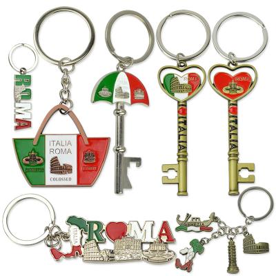 China Each Customized Custom Logo Enamel Blank Keychain Keychain Key Chain Branded Souvenirs Gift Metal for sale