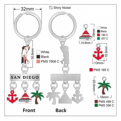 China Each Make Your Own Logo Metal 2d 3d Wholesale Key Chain Parts Metal Souvenir Custom Key Chain Manufacturers for sale