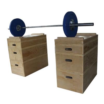 China Best Selling Wooden Shaking Box Weightlifting Blocks Fit Training Wooden Box for sale