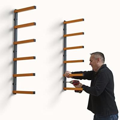 China 6 niveles de montaje de pared de madera de almacenamiento de metal Rack perfecto para el día a día y la organización de la madera en venta