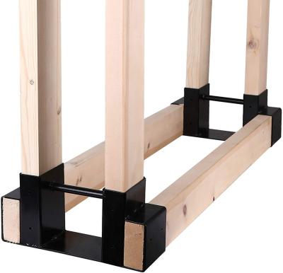 China Kit de soporte para contenedores de madera de chimenea con metal y leña de longitud ajustable en venta