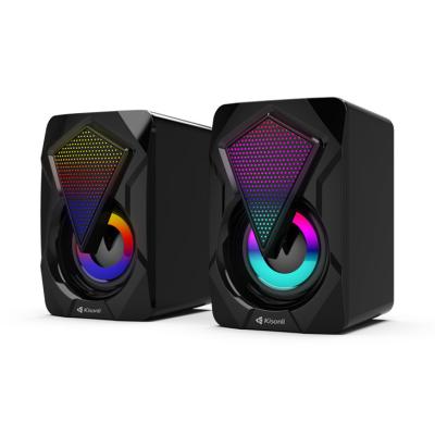 China Colorful LED Gaming Light Speaker Wired Portable Speaker With LED Light Pairs Speaker Customized OEM for sale