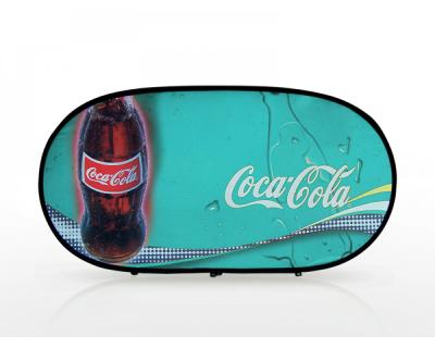 China Cheap Custom Outdoor Advertising Scroll Folding Oval Pop Up Banner for sale