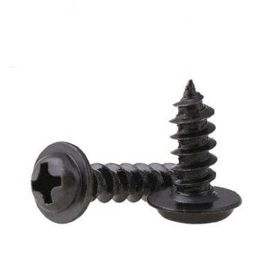 China Healthcare Black Cross Embedded Phillips Pan Head Tapping Screws With Collar for sale