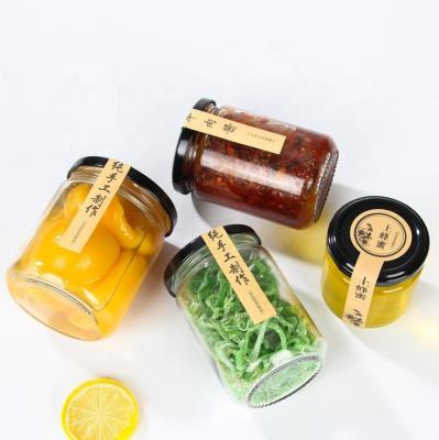 China Food 100ml-1000ml 1 Liter Round Storage Jam Jelly Honey Bottles Glass Canning Jar With Metal Lid for sale