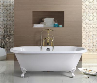 China EO Enamel Double Slipper Cast Iron Friendly Bathtubs SW-1003A for sale