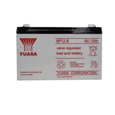 China YUASA NP12-6 VRLA Sealed Lead Acid Battery 6V 12Ah AGM UPS Batteries for Power Storage System for sale