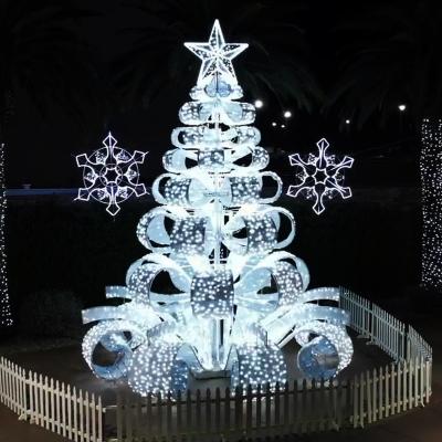 China Outdoor Holiday Decoration 2023 High Quality 10m 15m 20 Meters Giant LED Christmas Tree Outdoor Bow Shape Xmas Holidays Decorations for sale
