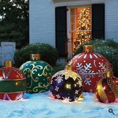 China City Center Plaza Large Christmas Yard Balls Fiberglass Hanging Hotel Lobby Ceiling Decoration Colourful Christmas Balls with Lights for sale