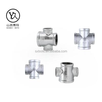 China For gas Tee Malleable Iron Pipe Fittings with BS threads, plain high quality fire fighting for sale