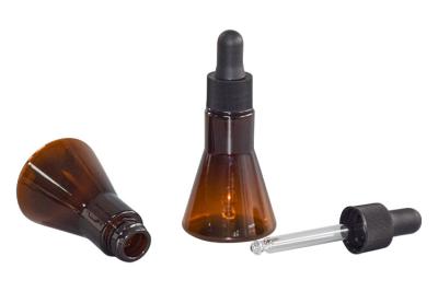 China 20ml Brown PET Dropper Bottle Skincare Essence / Serum Cosmetic Packaging Bottle for sale