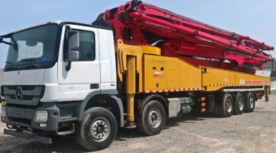 China Factory price 2017 year 5 axle 62 M Sany Brand used concrete pump truck with Mercedes Benz for sale