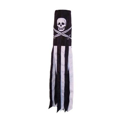 China 100% Polyester Outdoor Halloween Decor Pirate Jolly Roger Windsock Printed Hanging Decoration Custom Healthcare Institutes Pirate for sale