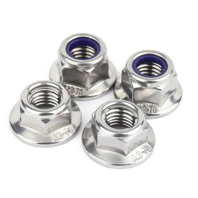 China Heavy Industry Manufacturing Price Stainless Steel Insert 304 316 Nylon Hex Flange Locknut for sale