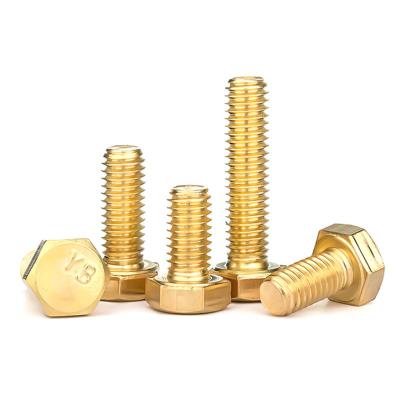 China Copper Made In China Brass Screw Copper Hexagon Bolt External Hex Screw Copper Screw for sale