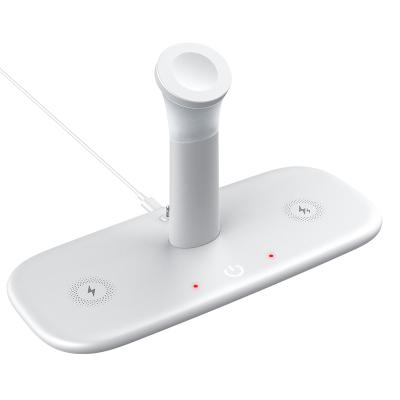 China Cell Phone/Watch/Earphone Laimoda 10w/15w 3 in 1 Wireless Charging Station Led Qi Wireless Charger For I Phone Apple Watch Mobile Charger for sale