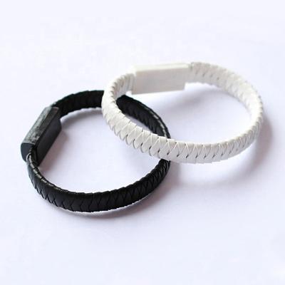 China LAIMOD Portable Wristband Leather Usb Cable For iPhone Fast Cable Apple Charging Usb Cable V8 Tipe Chargers for sale