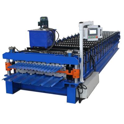 China bilayer roll forming machine metal sheet roof panel roll forming machine/roof press making machine for sale