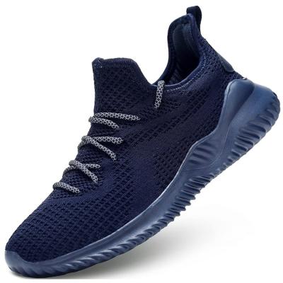 China Fashion Trend Zapatillas Custom Hot Sale Breathable Blue Fly Knit Sports Running Shoes For Men for sale