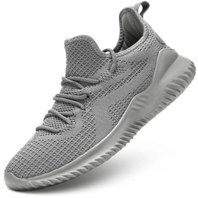 China Hot Sale Fashion Trend Custom Made Zapatillas Shape Gray Knitting Footwear Sports Shoes Breathable For Men for sale